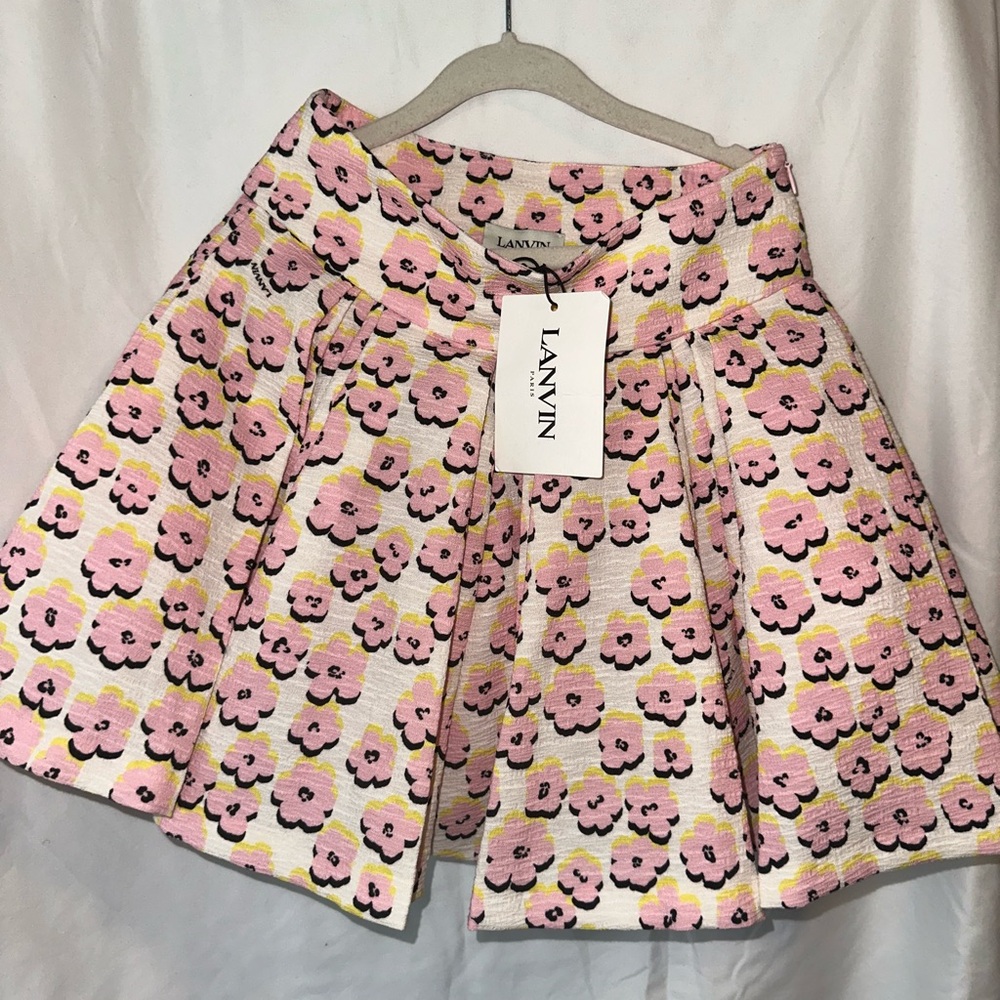 Lanvin Kids Pink Floral Skirt